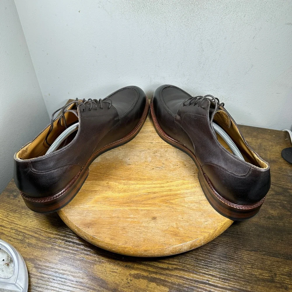 Beckett Simonon Yates Oxford Shoes Mens 13 Dark Brown Leather Split Toe 11829